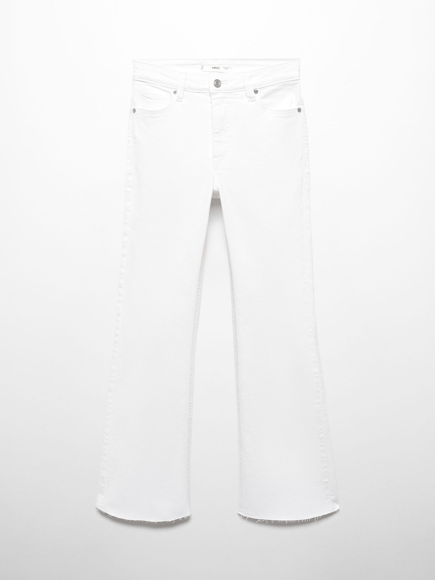 Mango Sienna Cropped Flared Jeans, White, 4
