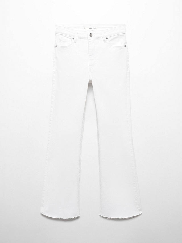 Mango Sienna Cropped Flared Jeans, White