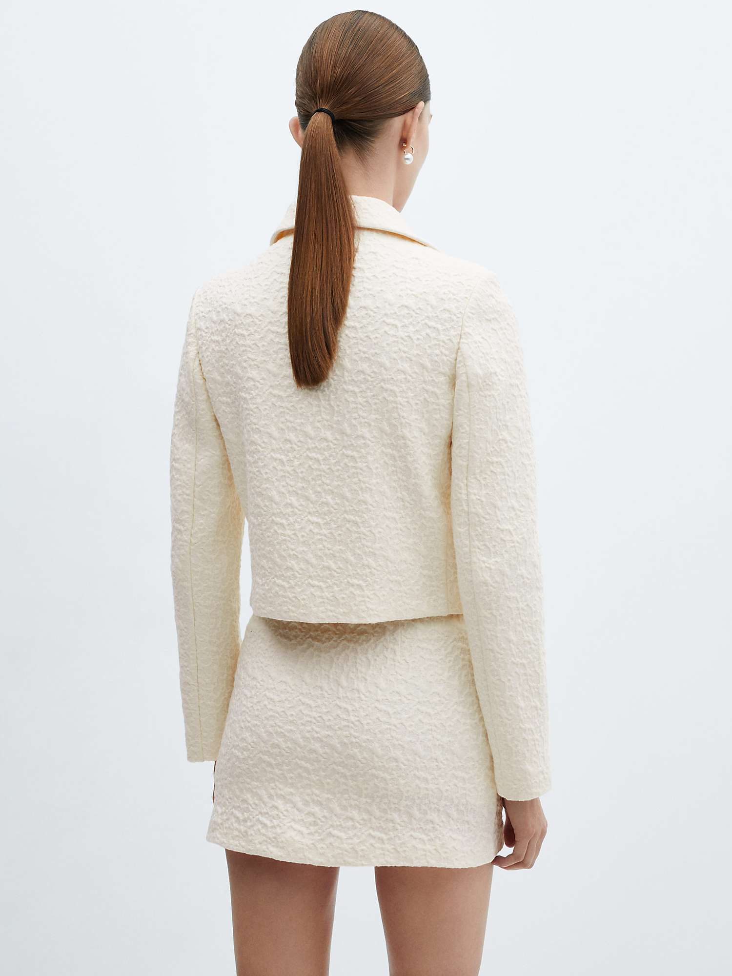 Buy Mango Nice Textured Jacket, Light Beige Online at johnlewis.com