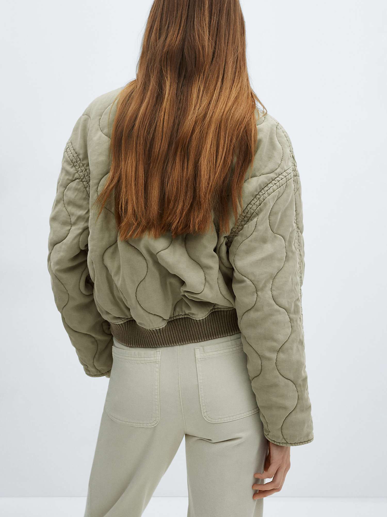 Buy Mango Hawai Quilted Bomber Jacket Online at johnlewis.com
