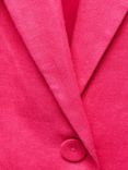 Mango Boreli Linen Blazer, Bright Pink