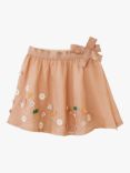 Stych Kids' Cotton 3D Flower Skirt, Light Pink/Multi