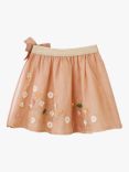 Stych Kids' Cotton 3D Flower Skirt, Light Pink/Multi