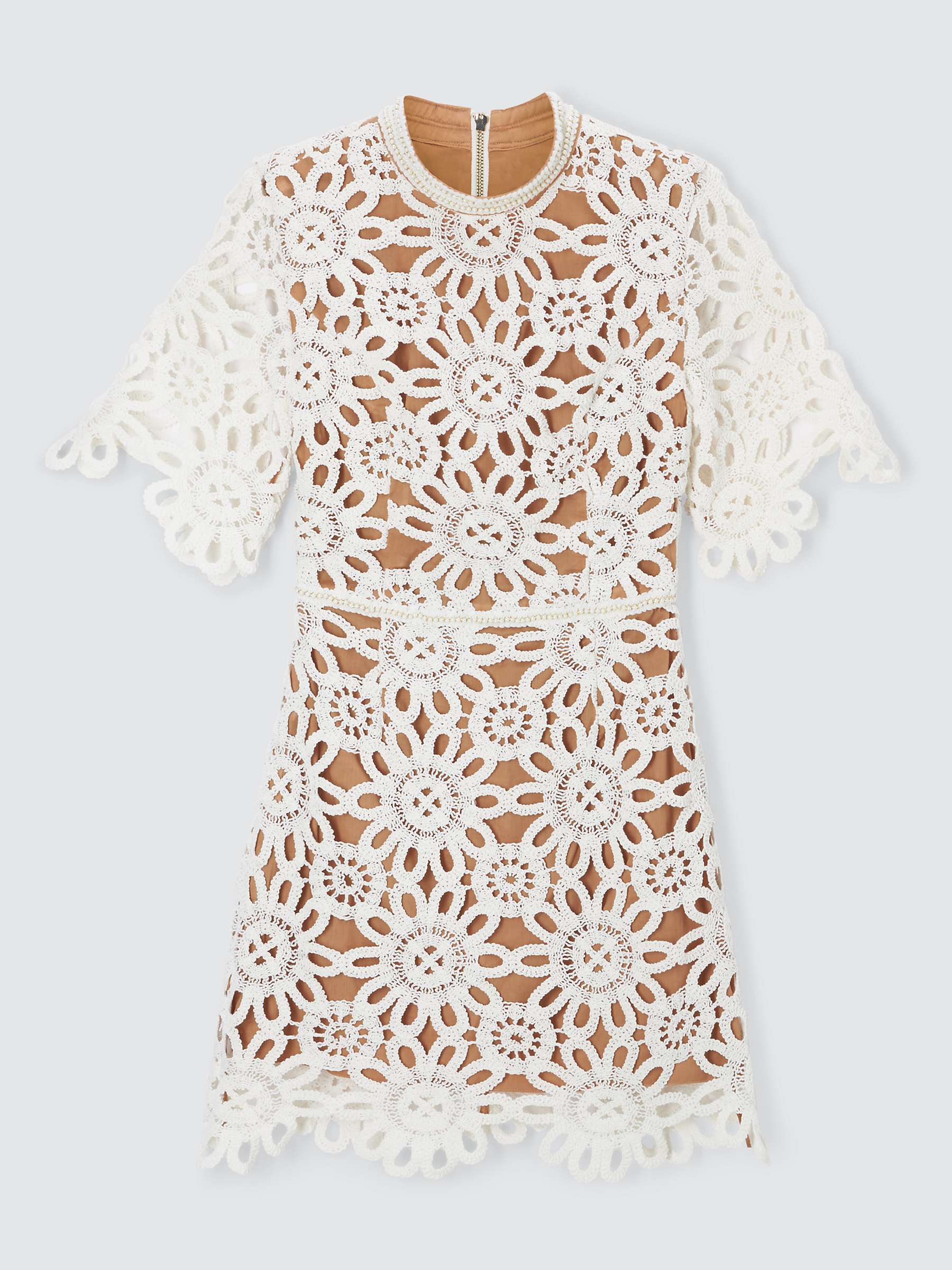 Buy Elliatt Hotshot Floral Crochet Mini Dress, Ivory Online at johnlewis.com