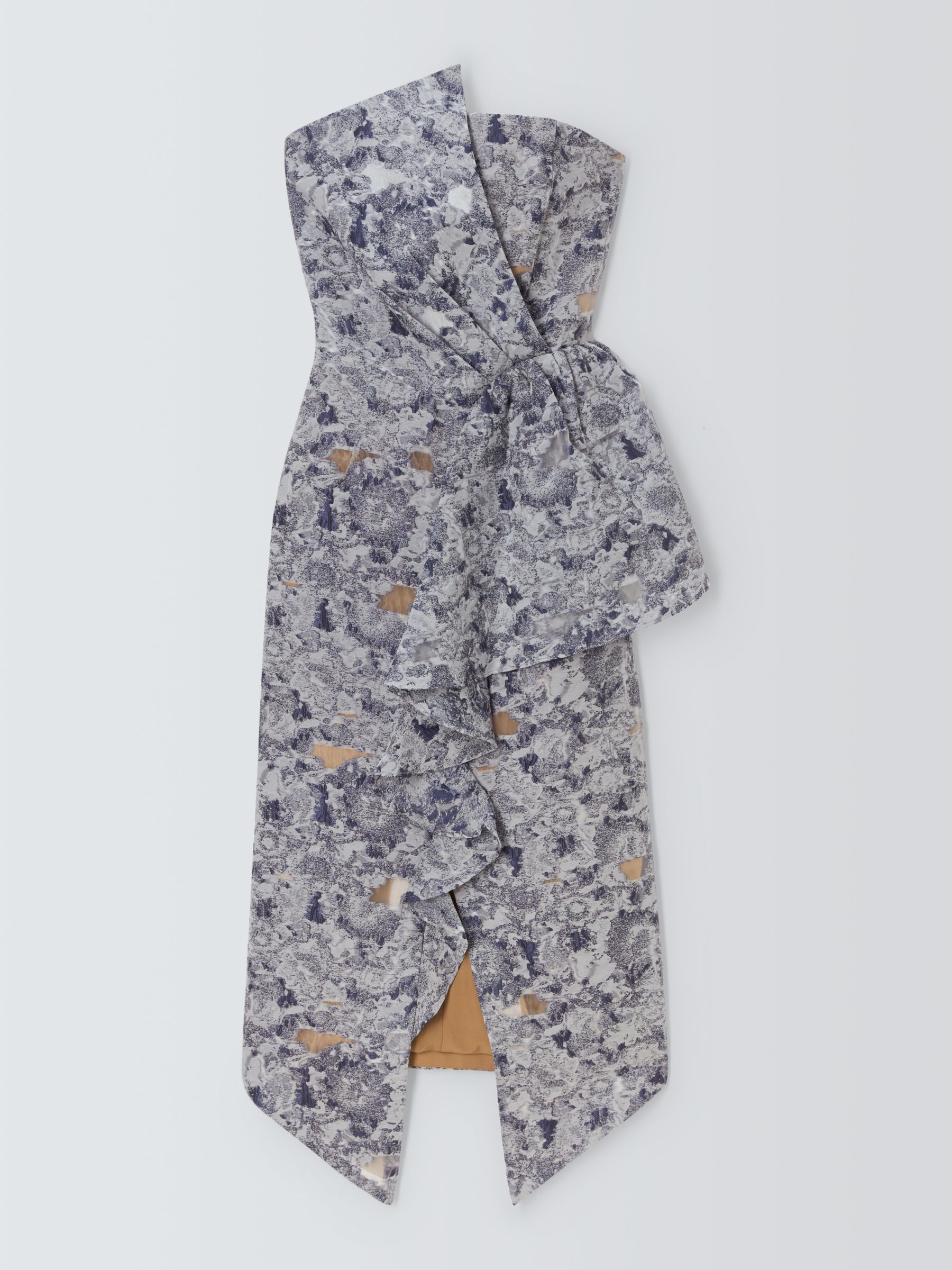 Elliatt Mojava Abstract Print Bandeau Dress, Slate Blue, XS