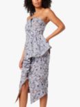 Elliatt Mojava Abstract Print Bandeau Dress, Slate Blue