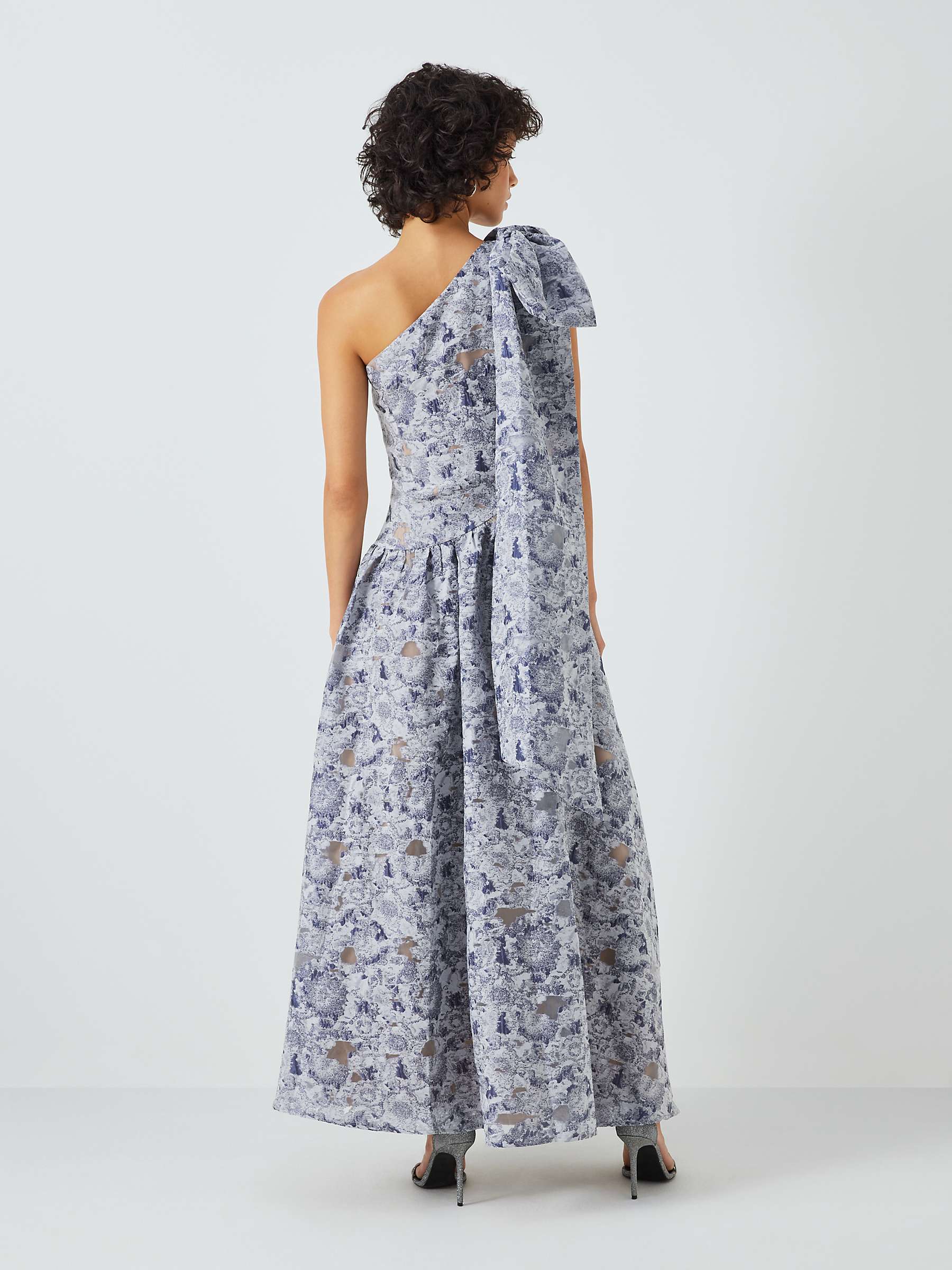 Buy Elliatt Gobi Floral Jacquard One Shoulder Maxi Dress, Slate Bue Online at johnlewis.com
