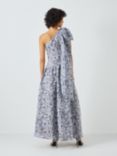 Elliatt Gobi Floral Jacquard One Shoulder Maxi Dress, Slate Bue