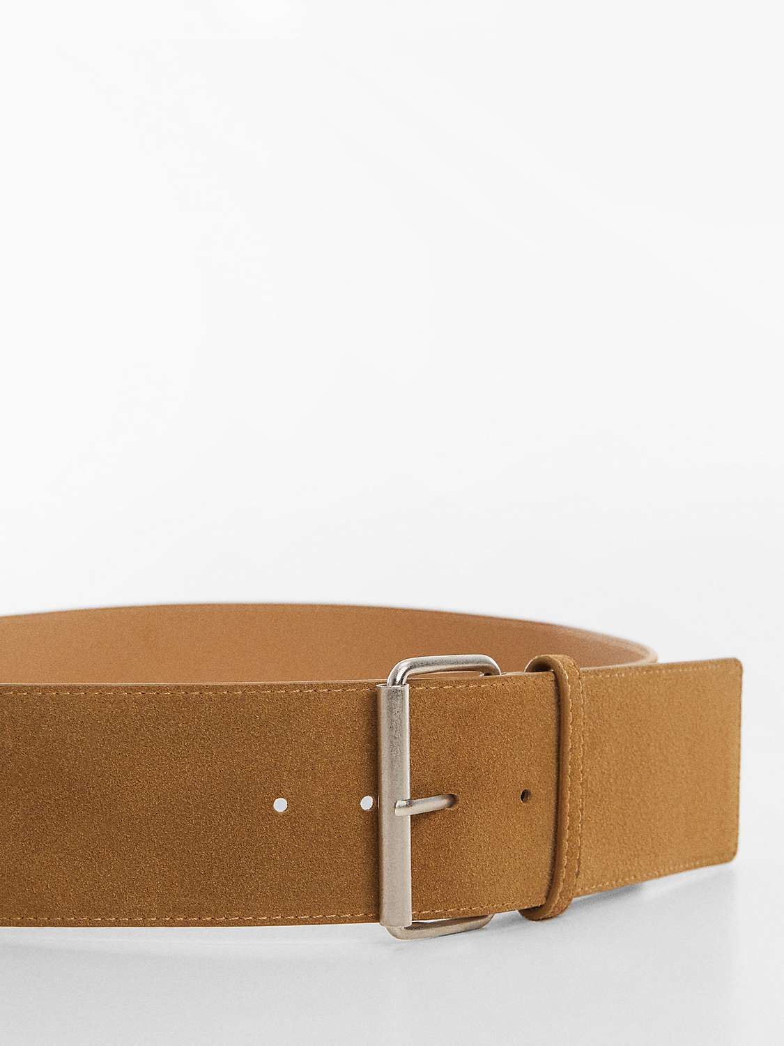 Buy Mango Sandy Wide Leather Belt, Brown Online at johnlewis.com