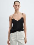 Mango Raquel Spaghetti Strap Top, Black