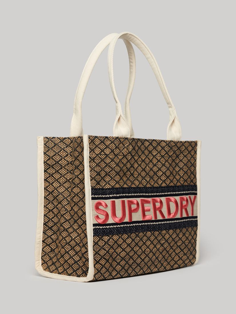 Superdry Luxe Tote Bag, Navy Diamond, One Size