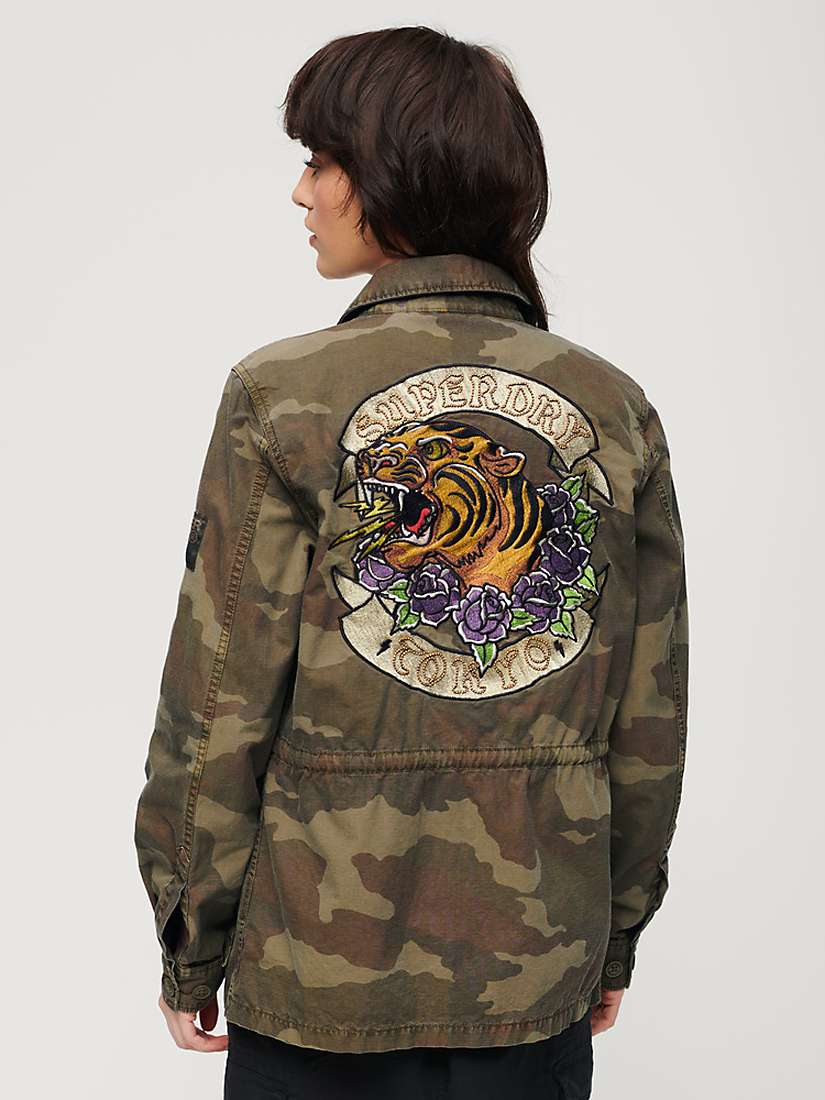 Buy Superdry Embroidered Military Field Jacket, Sun Bleached Camo Online at johnlewis.com
