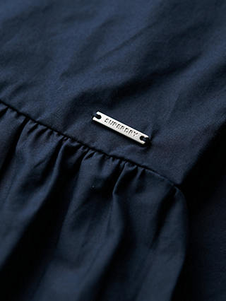 Superdry Cotton Lace Mix Shirt Dress, Navy
