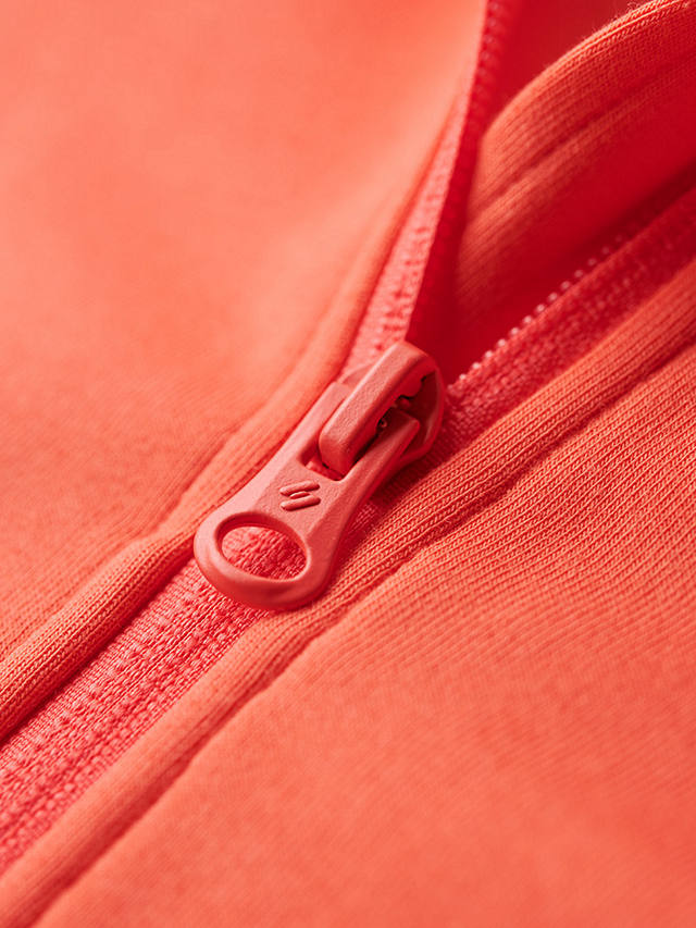 Superdry Sport Tech Relaxed Zip Hoodie, Hot Coral