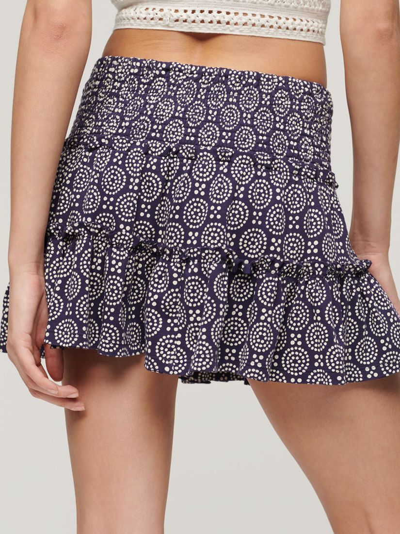 Buy Superdry Tiered Jersey Mini Skirt, Navy Online at johnlewis.com