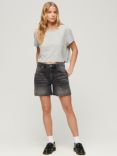 Superdry Mid Rise Cut-Off Shorts, Wolcott Black Stone