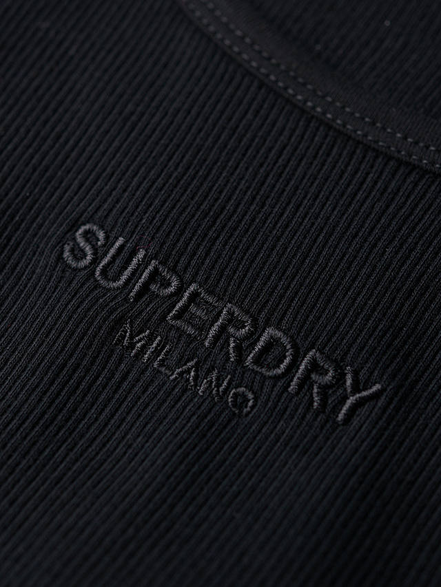 Superdry Embroidered Rib Racer Vest, Black