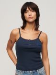 Superdry Athletic Essentials Button Down Cami Top, Richest Navy