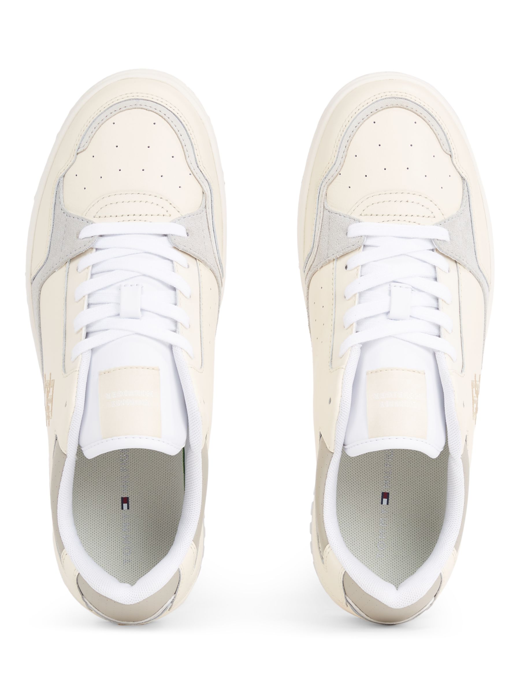 Buy Tommy Hilfiger Leather Street Trainers, Calico Online at johnlewis.com