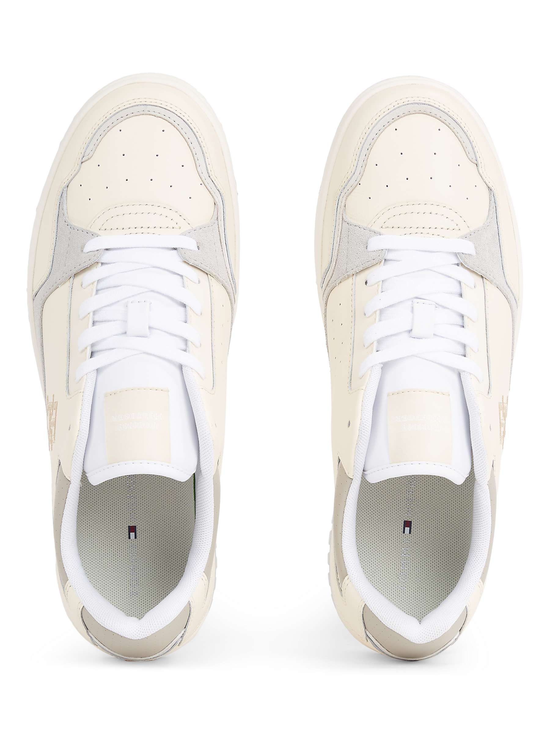 Buy Tommy Hilfiger Leather Street Trainers, Calico Online at johnlewis.com
