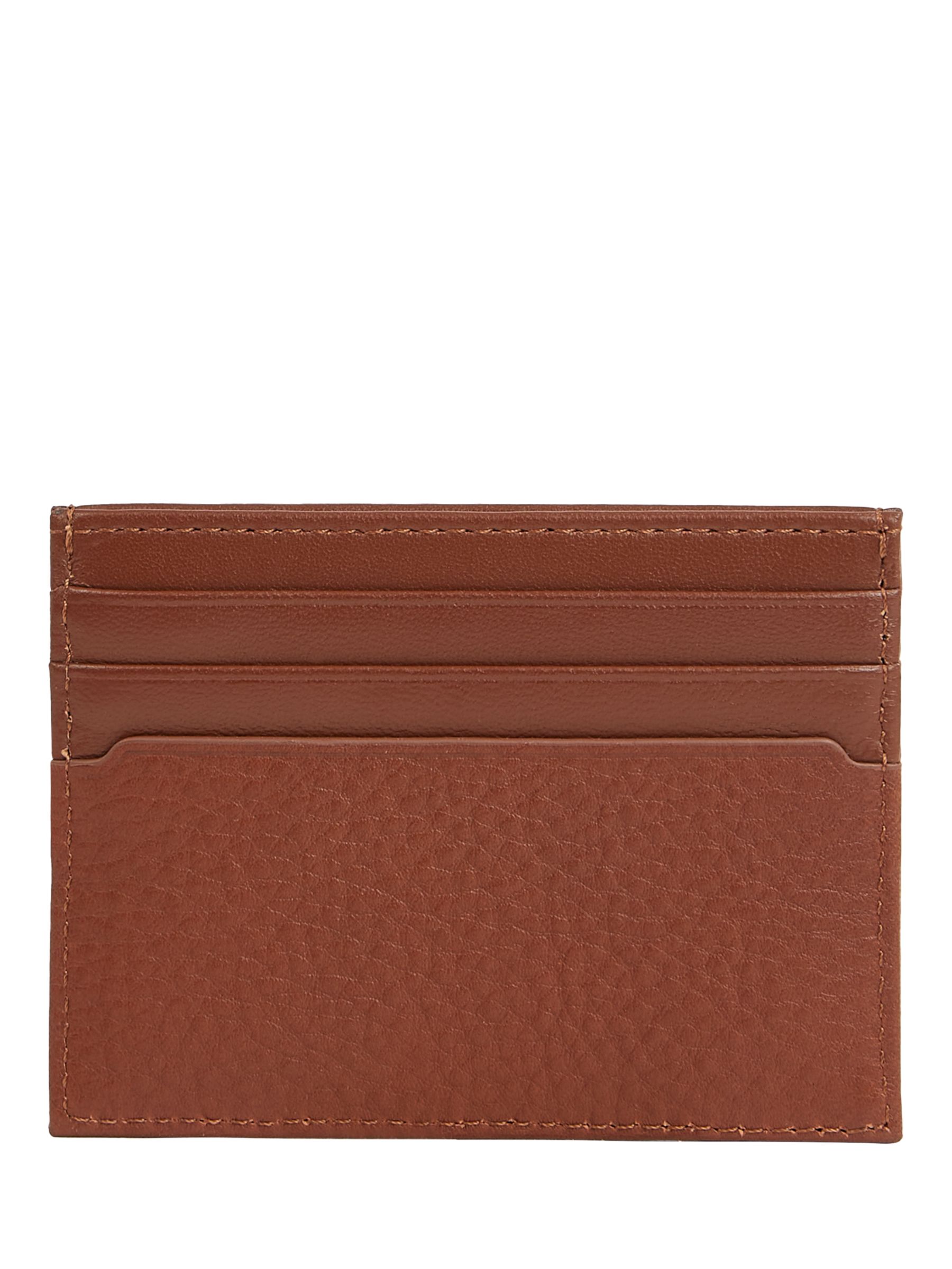Buy Tommy Hilfiger Premium Leather Card Holder, Brown Dark Online at johnlewis.com