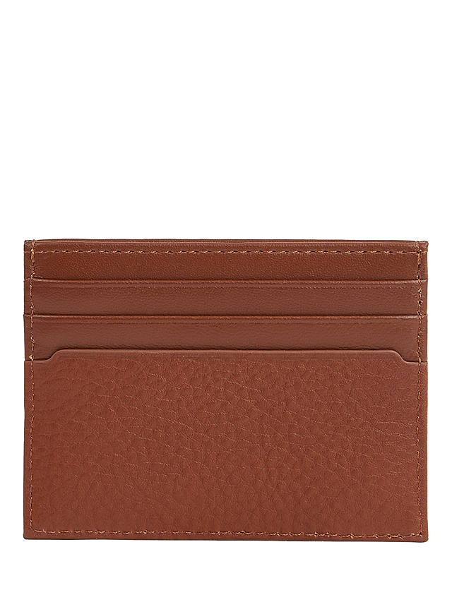 Tommy Hilfiger Premium Leather Card Holder, Brown Dark