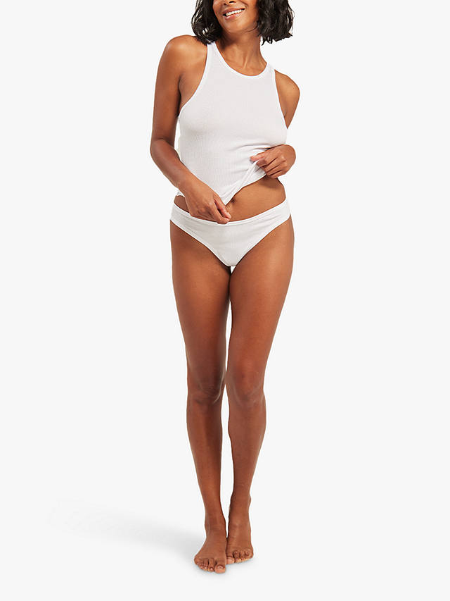 Nudea The Dipped Organic Cotton Blend Thong, Pack of 3, White