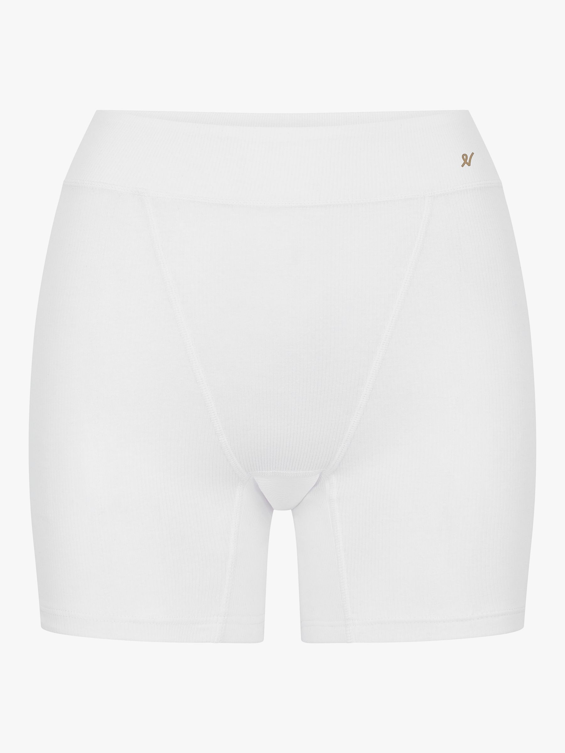 Nudea Organic Cotton Blend Boyfriend Boxer Shorts, White, XS