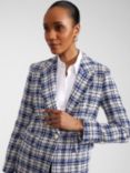 Hobbs Emerson Checked Tweed Blazer, Blue/Multi