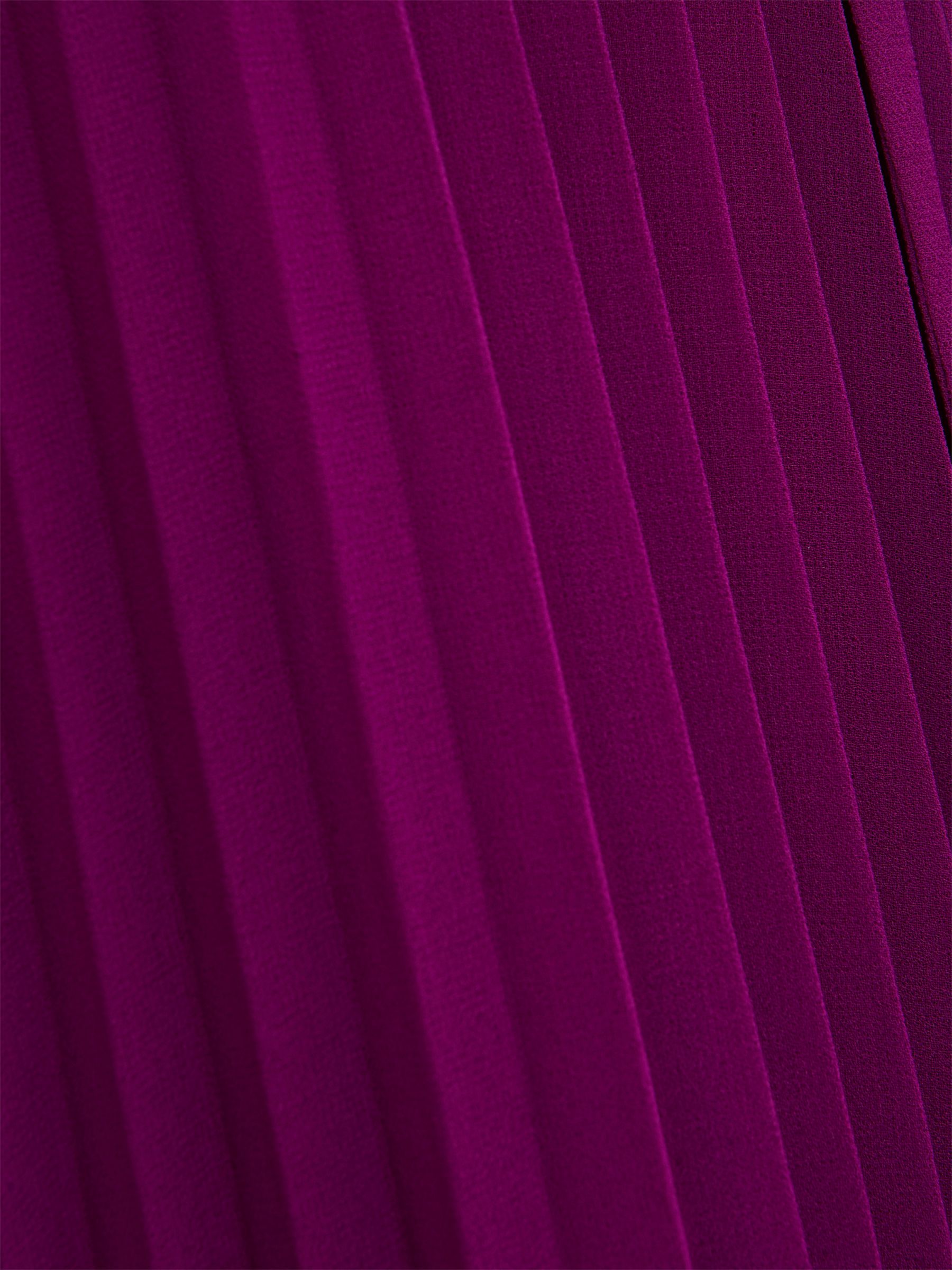 Hobbs Addison Pleated Midi Dress, Magenta Purple, 12
