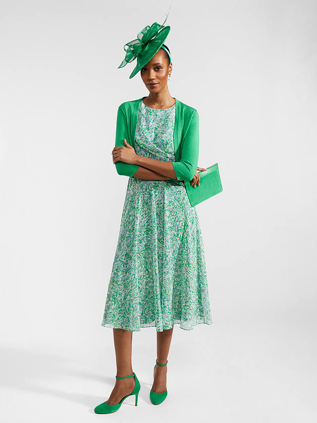 Hobbs Petite Jess Midi Dress, Green Multi