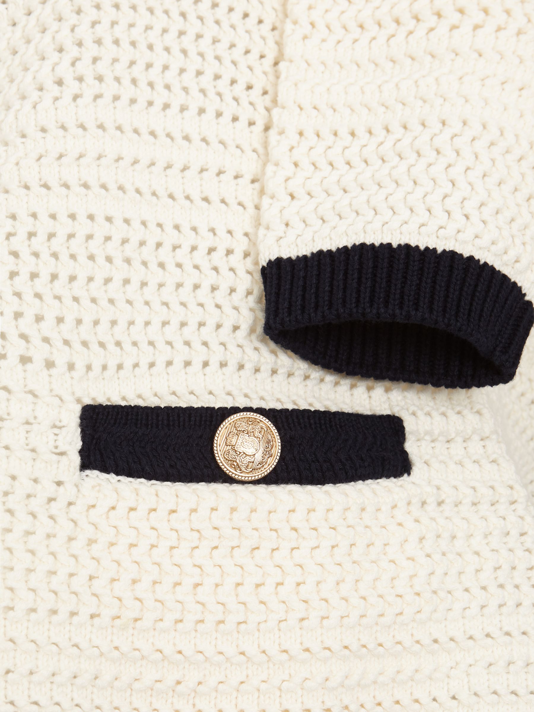 Buy Hobbs Nola Knitted Jacket, Ivory/Navy Online at johnlewis.com