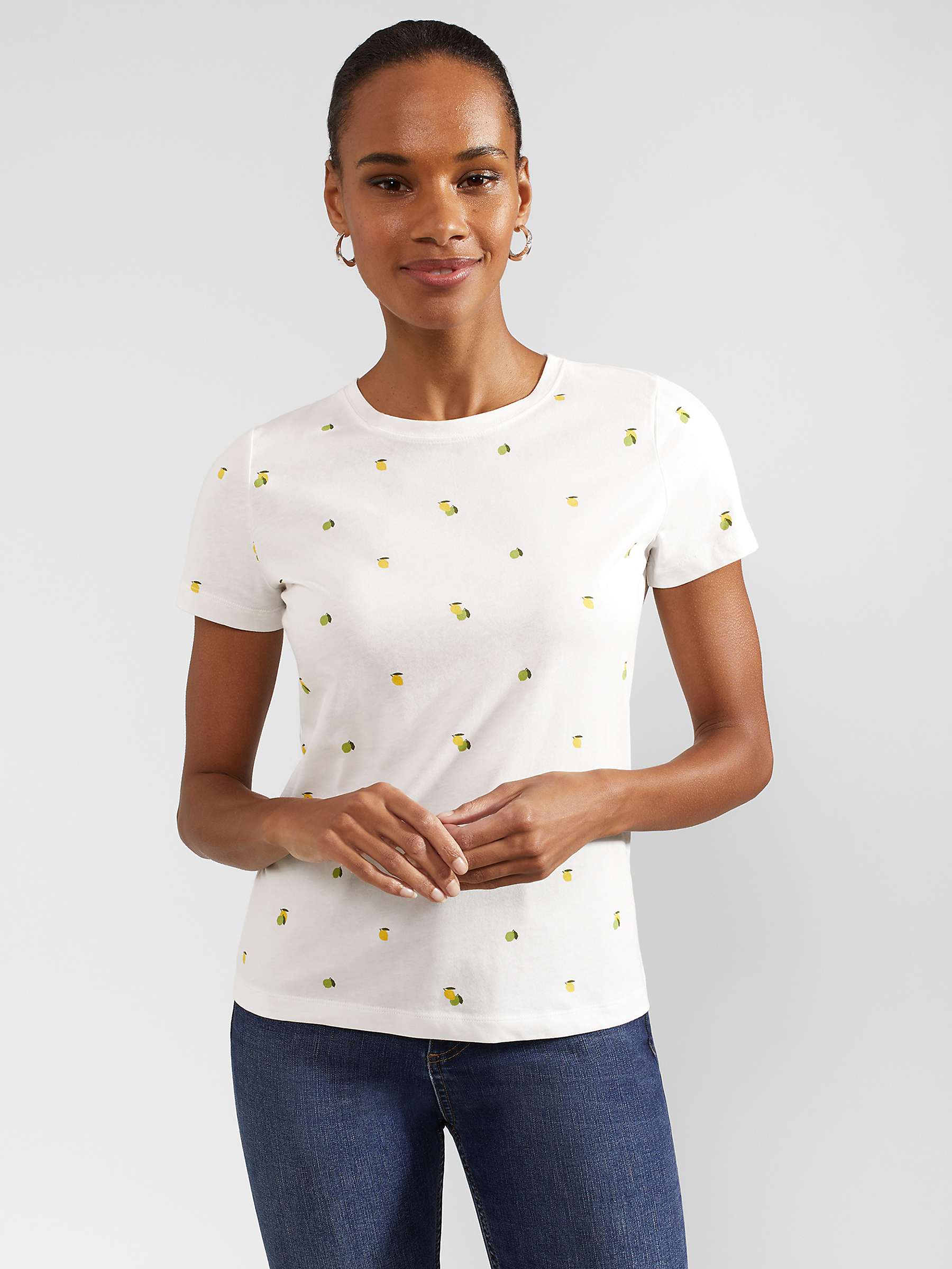 Buy Hobbs Pixie Lemon & Lime Print T-Shirt, White/Multi Online at johnlewis.com