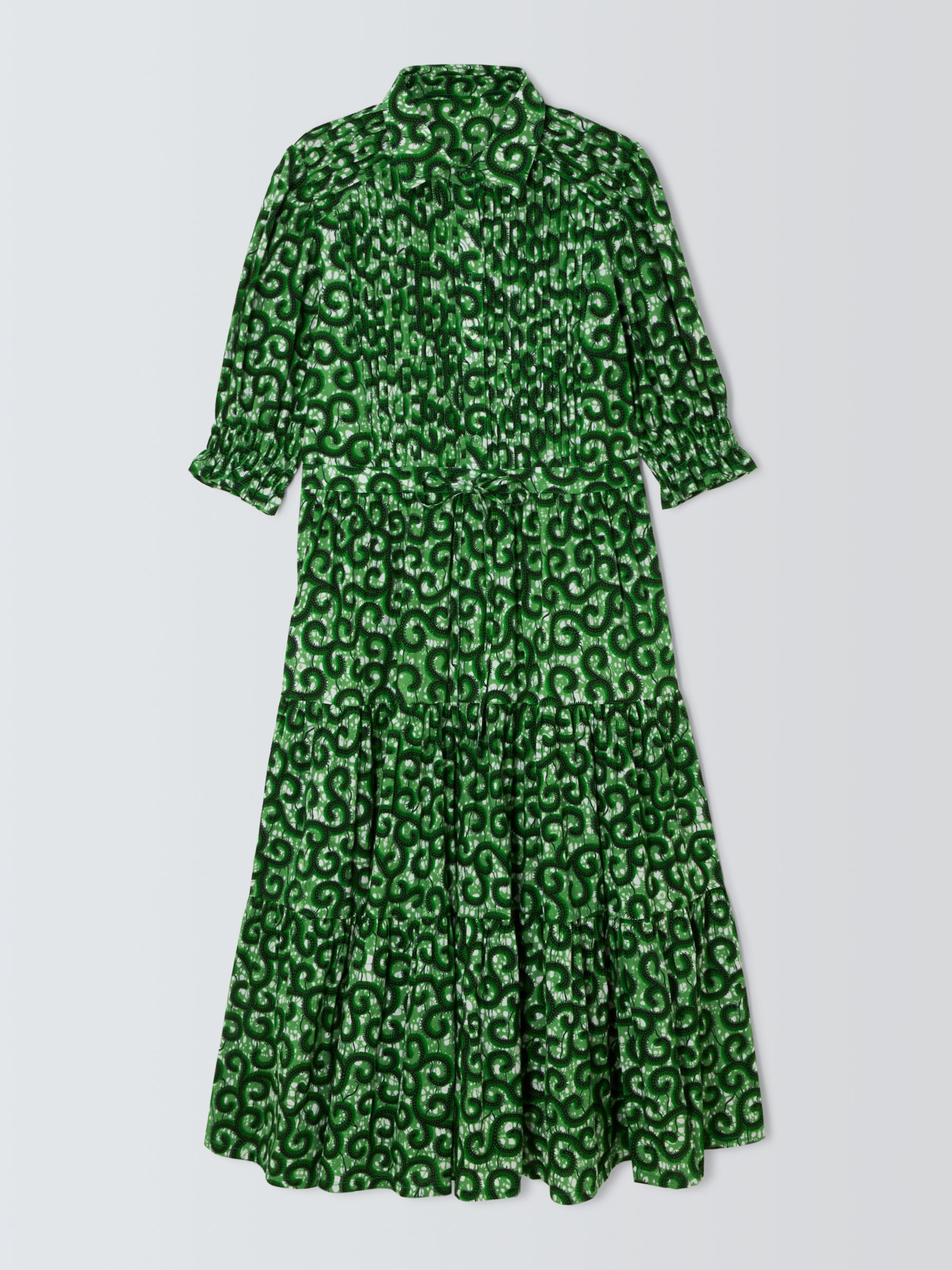 Kemi Telford Swirl Print Shirt Dress, Green/Multi, XS