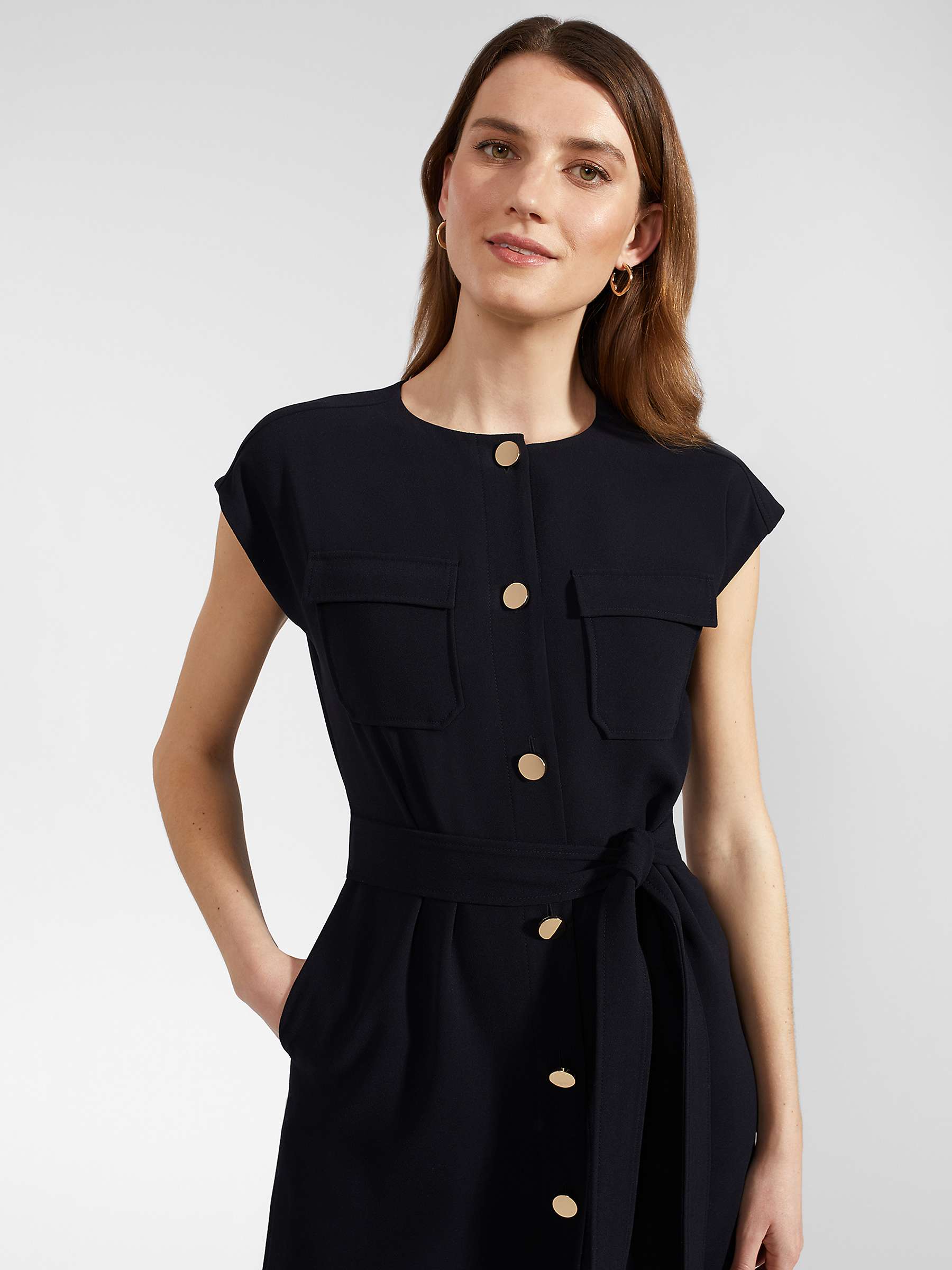 Buy Hobbs Tania Shirt Midi Dress, Navy Online at johnlewis.com