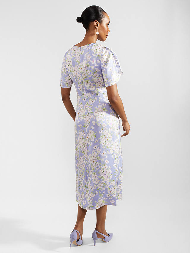 Hobbs Vita Floral Print Midi Dress, Blue/Multi