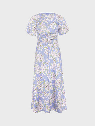 Hobbs Vita Floral Print Midi Dress, Blue/Multi