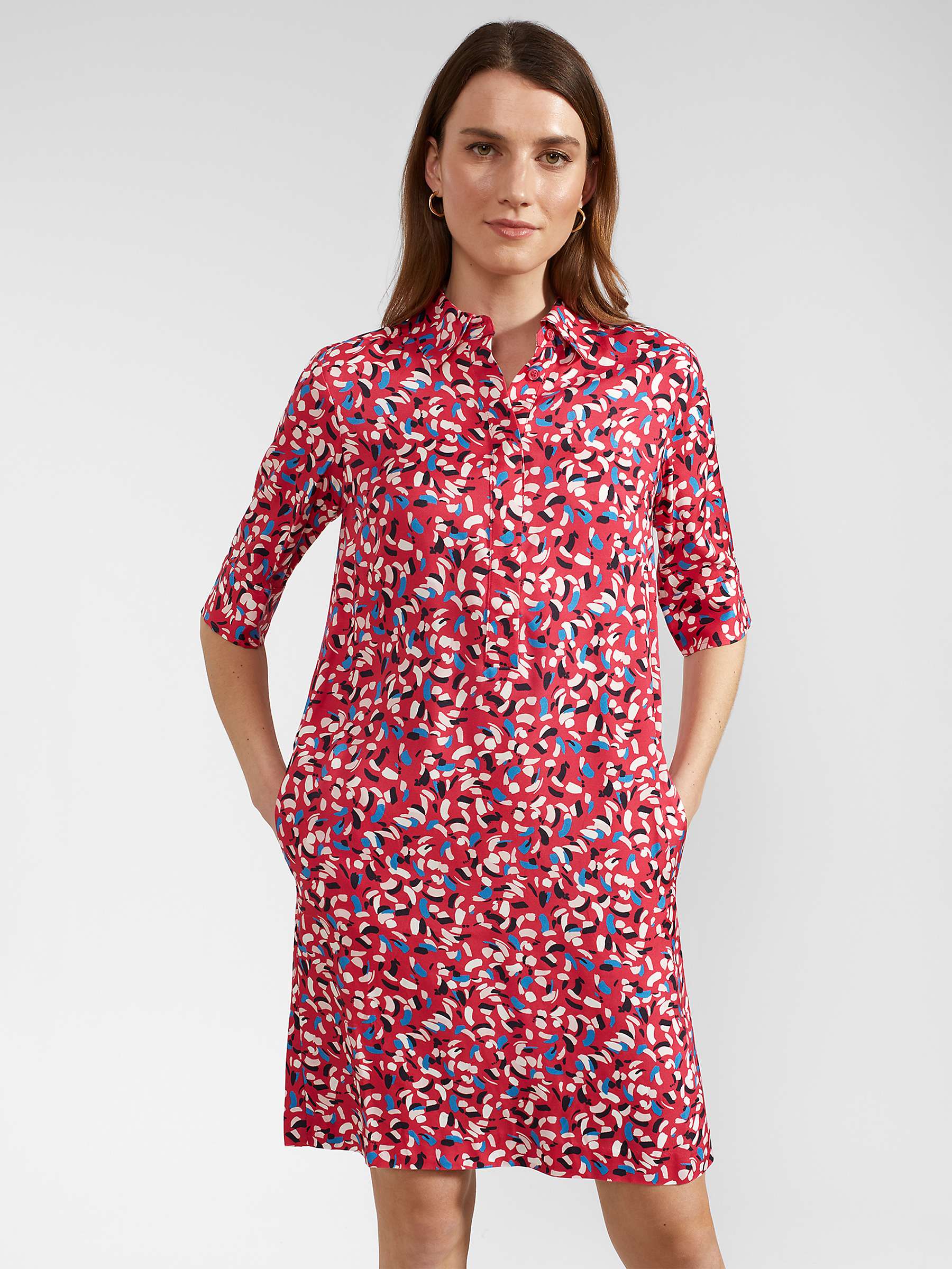 Buy Hobbs Marciella Squiggle Print Tunic Dress, Pink/Multi Online at johnlewis.com
