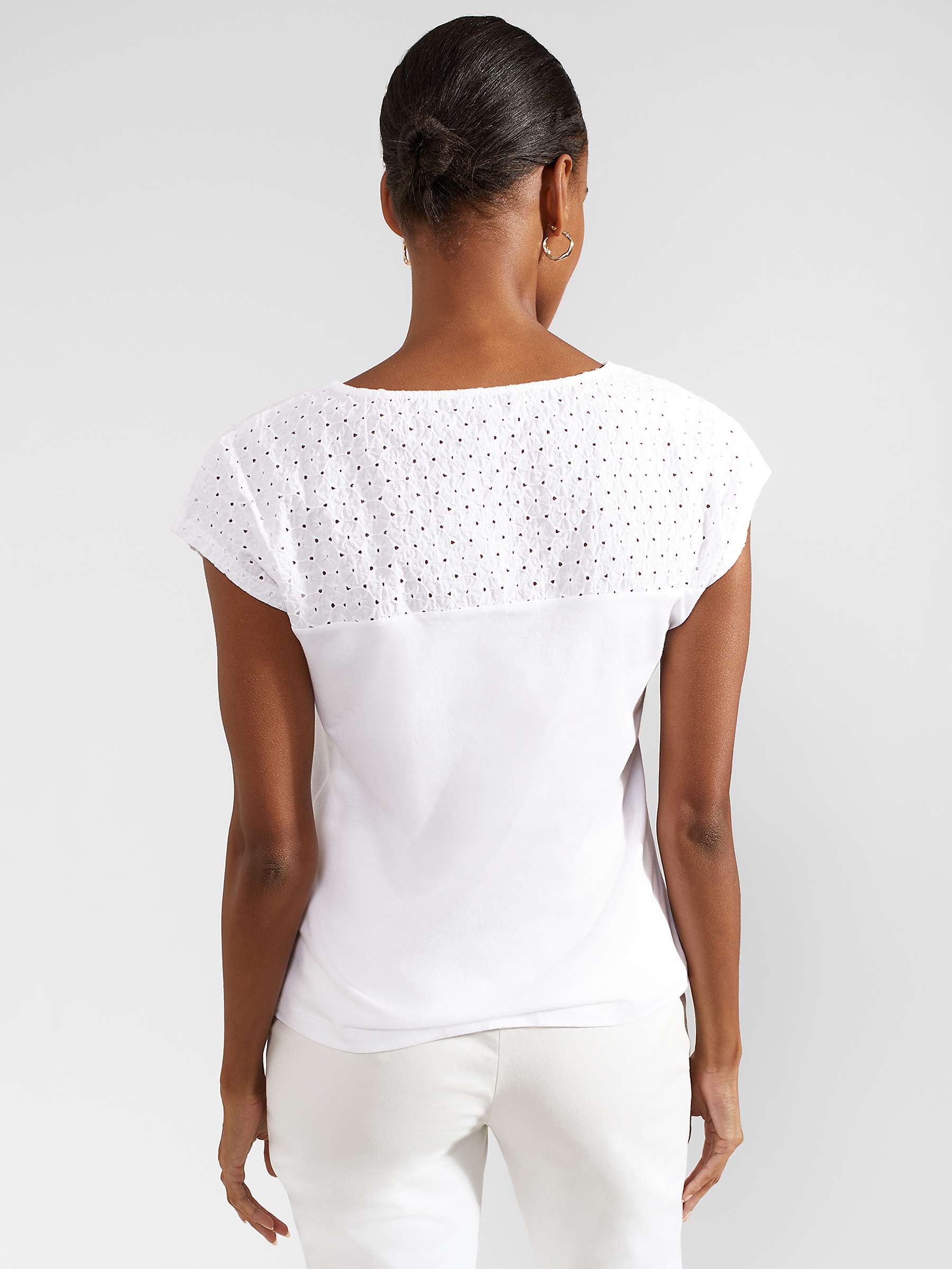 Buy Hobbs Thea Broderie Panel Top Online at johnlewis.com