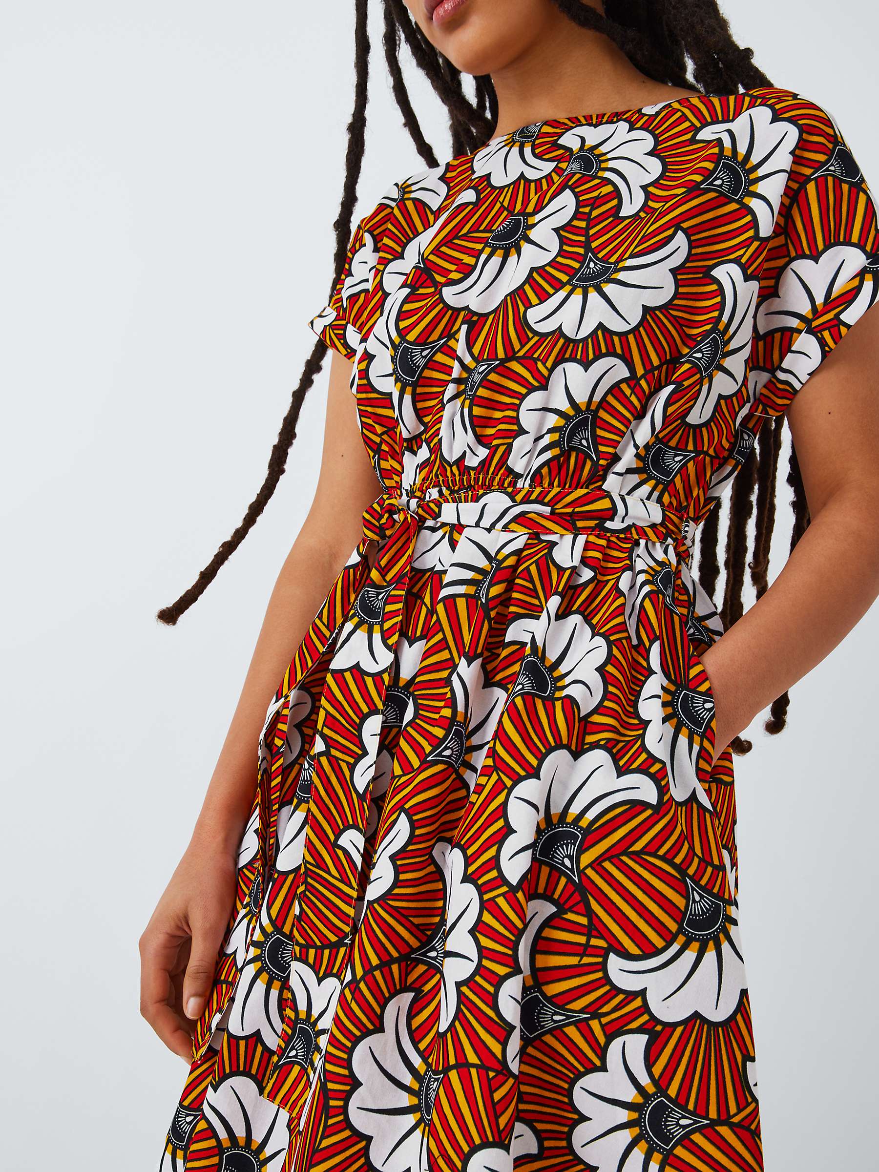 Buy Kemi Telford Abstract Floral Print Cotton Dress, Orange Online at johnlewis.com