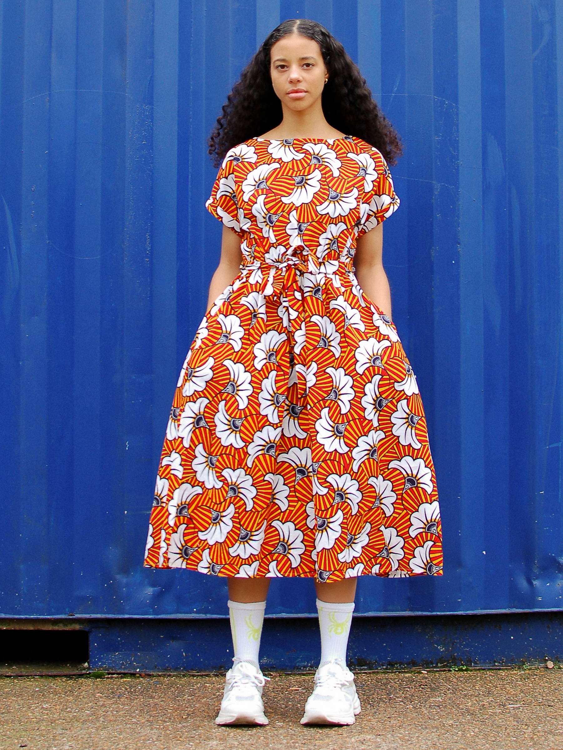 Buy Kemi Telford Abstract Floral Print Cotton Dress, Orange Online at johnlewis.com