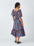 Kemi Telford Floral Print Cotton Midi Dress, Pink/Multi
