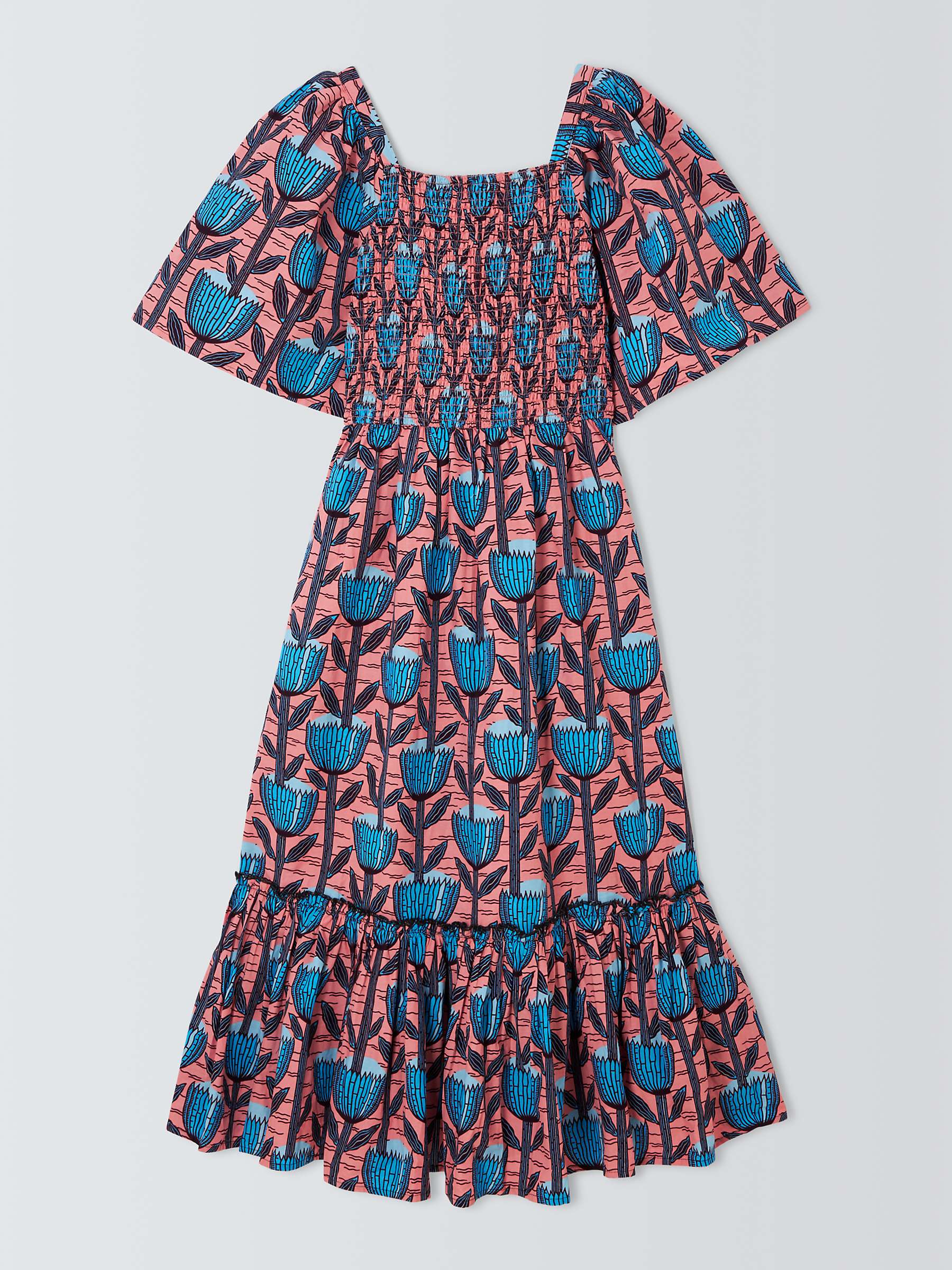 Buy Kemi Telford Floral Print Cotton Midi Dress, Pink/Multi Online at johnlewis.com