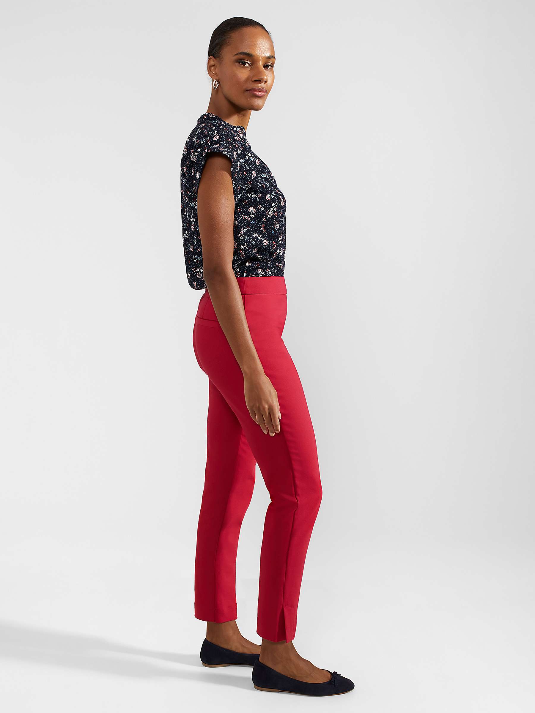 Buy Hobbs Giselle Slim Fit Capri Trousers, Pink Online at johnlewis.com