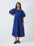 Kemi Telford Leaf Print Puff Sleeve Midi Dress, Blue
