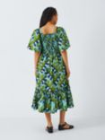 Kemi Telford Abstract Print Cotton Midi Dress, Green/Multi, Green/Multi