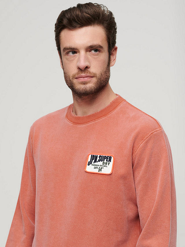 Superdry Mechanic Loose Fit Crew Sweatshirt, Rusted Orange
