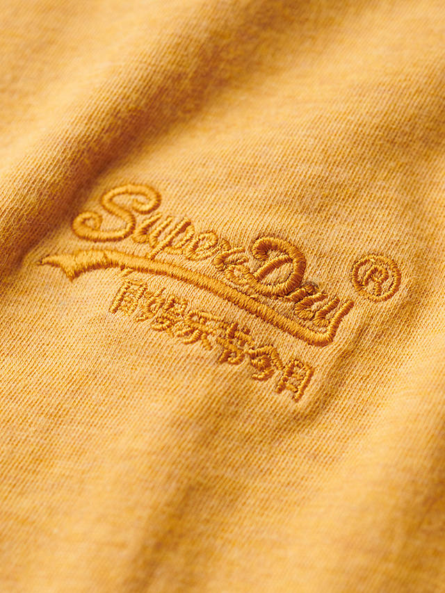 Superdry Organic Cotton Essential Logo Tank Top, Ochre Yellow Marl