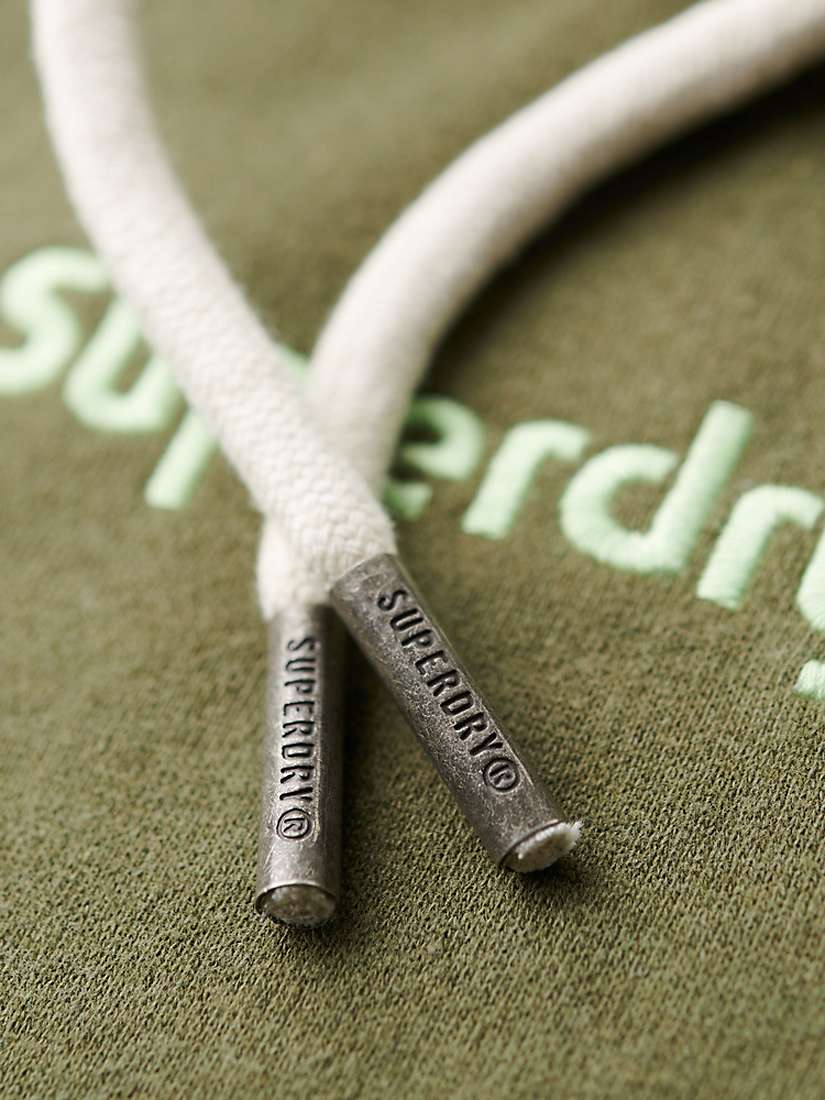 Buy Superdry Terrain Striped Logo Hoodie, Khaki Marl Online at johnlewis.com
