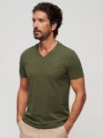 Superdry Organic Cotton Essential Logo V-Neck T-Shirt, Thrift Olive Marl